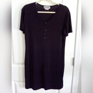 West Bourne black v neck long top/dress With buttons